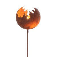 Gartenfackel Windlicht Feuerball Edelrost Ø11cm