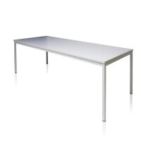 ADB Bürotisch / Stahlrohr-Tisch, grau 2000x800x750 mm