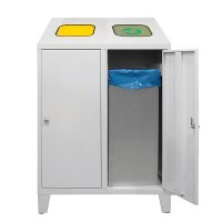 ADB Recycling-Abfallsammler mit 2 verzinkten Behältern