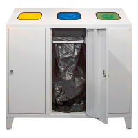 ADB Recycling-Abfallsammler mit 2 Beutelhalterungen u. 1 verzinkten Behälter