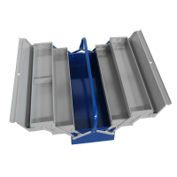 ADB Werkzeugkasten / Werkzeugkiste Metall 5-tlg. grau-blau